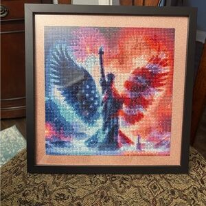 Patriot Statue of Liberty with Eagle wings, Diamond Art